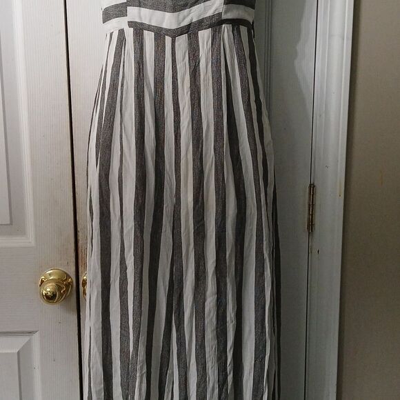 LA Charme U strapless gray white wide leg jumpsuit  Sz S EUC - Picture 3 of 7